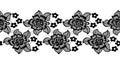 Black Floral Pattern Trim Lace Ribbon for Decorating